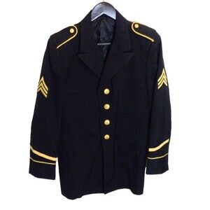U.S. Army Blue Military Service Coat Sz 39R Blazer Mens Jacket Poly/Wool